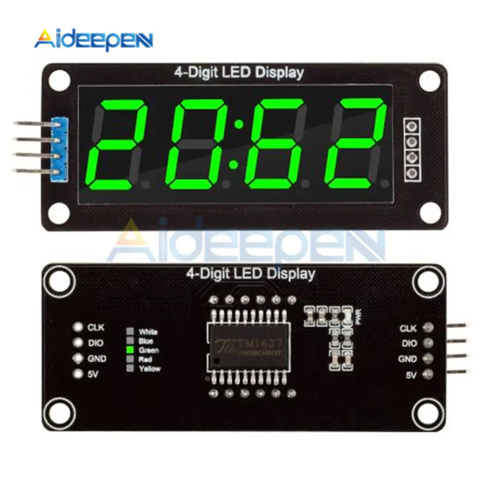 TM1637 Clock Double Dots Module 4-Digit LED 0.56" 0.56 Inch 7 Segments Display Tube 5 Colors LED Display Module For Arduino New