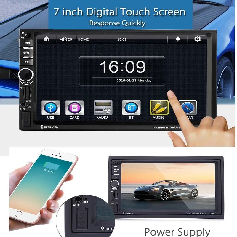 Univeral 2 DIN Автомагнитолы MP5 DVD видео плеер 1080P HD Сенсорный экран gps Навигация USB MP4/MP5