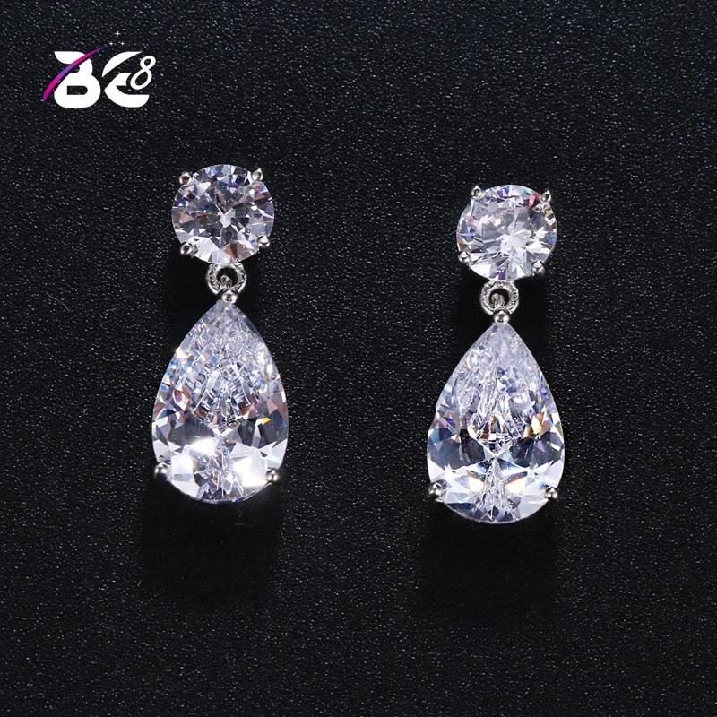 Женские серьги капельки Be 8 с подвесками из фианита E397 2018|Серьги-подвески| |