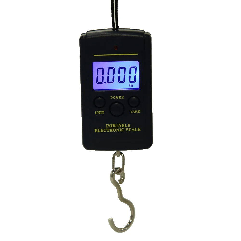 

40kg x 10g Mini Digital Scale for Fishing Luggage Travel Weighting Steelyard Hanging Electronic Hook Scale Kitchen Weight Tool