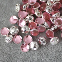 pink 8 мм, 50 шт./лот, разноцветные стразы, стразы для украшения для одежды, бусины с 4 отверстиями - Цвет: pink