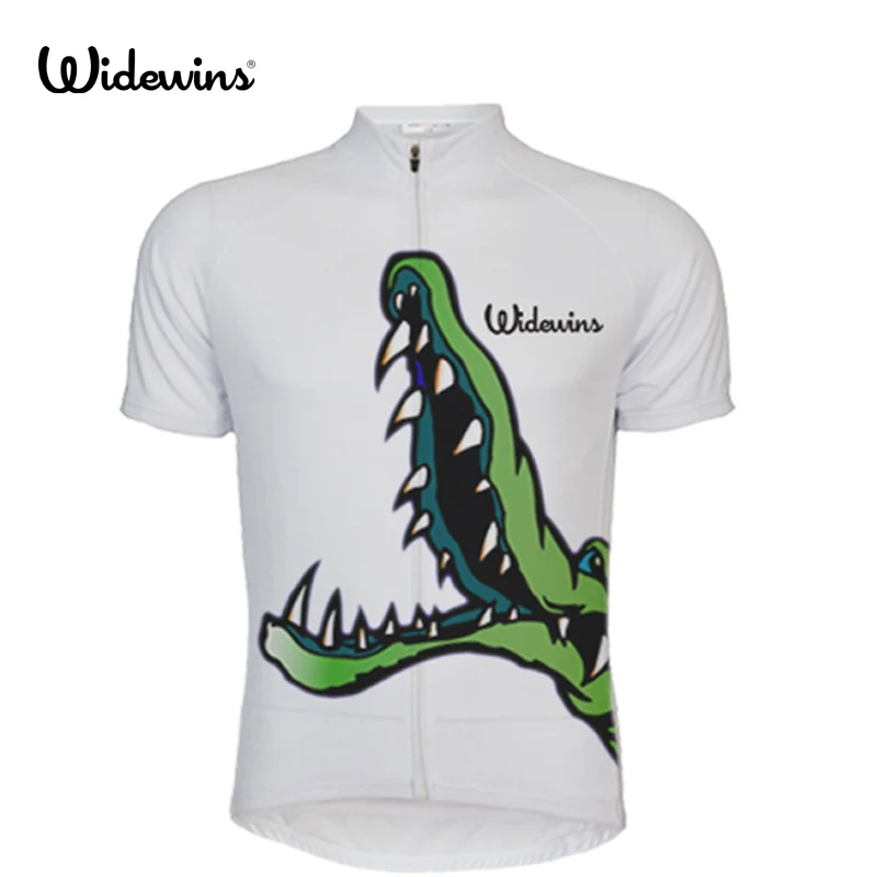 Widewins Мужская велосипедная футболка из крокодиловой кожи с коротким рукавом