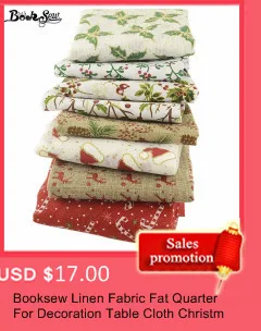 Booksew Лен Ткань Новогодние товары тема Скатерти 7 шт./лот 45 см x 50 см нарезанные Комплект дома Вышивание Украшения Шторы Подушка
