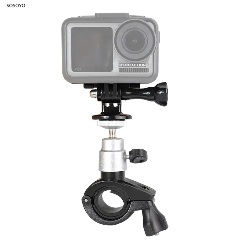 Bike bicycle Motorcycle bracket Holder 360 degree rotation Clip with screw adapter For Gopro Xiaomi Yi 4K DJI OSMO Action Camera