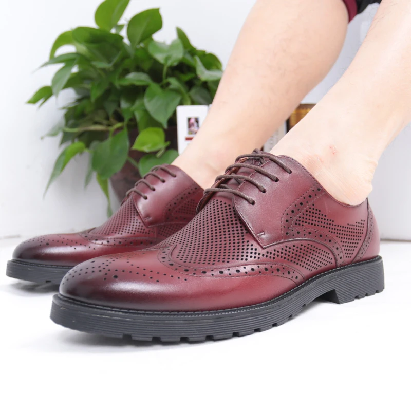 SHUANGFENG New 2018 Men Casual Shoes Genuine Leather Summer Breathable Holes Luxury Brand Lace up Man Footwear | Обувь