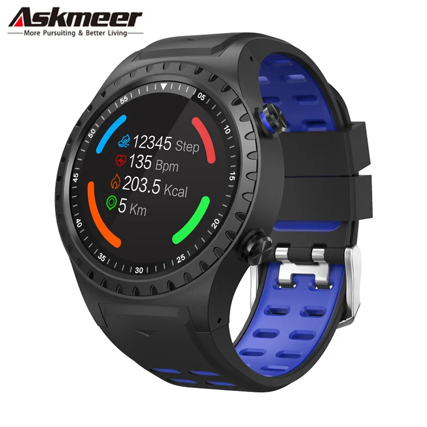 Blue ASKMEER M1, gps, умные часы, мужские, водонепроницаемые, Bluetooth, циферблат, вызов, пульсометр, мульти, спортивные, умные часы для Apple, huawei, Xiaomi - Цвет: Blue