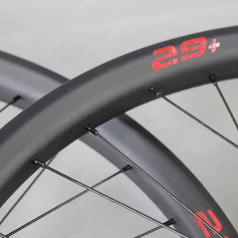 Can 29+ карбоновые Колеса 29 плюс углеродный жир MTB Колесная оправа 50 мм ширина двойные стенки бескамерные совместимы