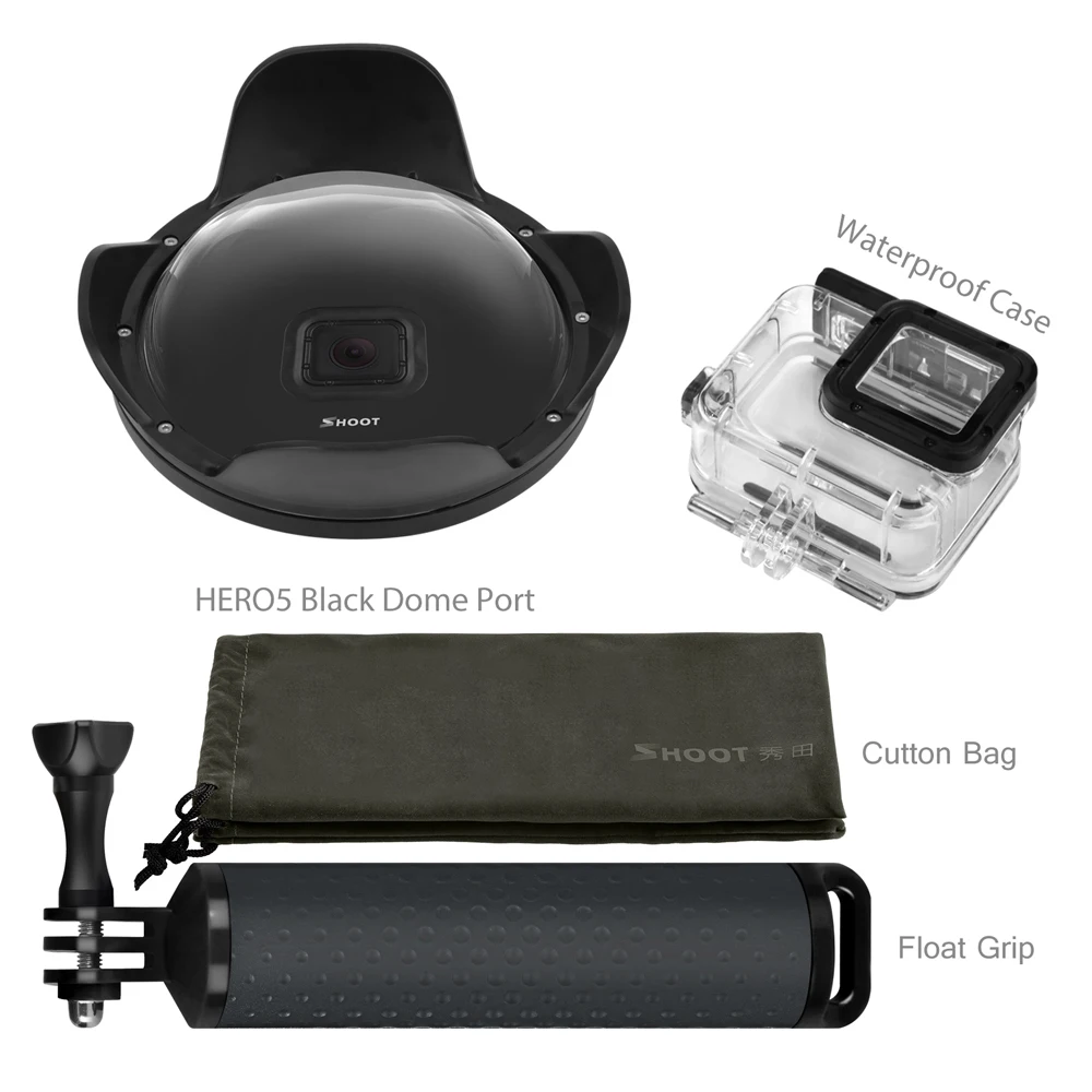 

SHOOT 6 inch Dome for Gopro Hero 7 6 5 Black With Waterproof Case For Go Pro 7 6 5 Lens Dome Port Action Camera Accessory