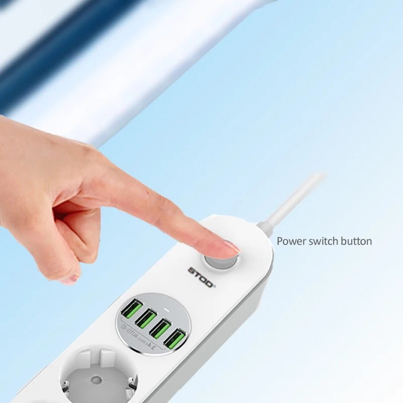 STOD USB зарядное устройство 4 порта 17 Вт блок питания 2500 розетка 6 футов шнур
