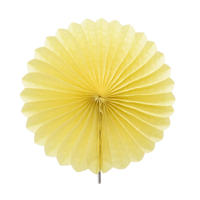 light yellow "-12" декоративные бумажные Цветочные бумажные поделки бумажные вентиляторы DIY подвесные вентиляторы для свадьбы, дня рождения, вечеринки, детского праздника - Цвет: light yellow