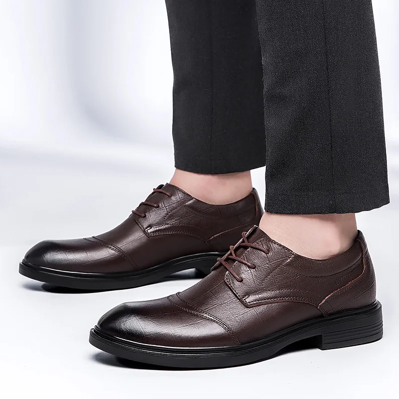 New Sneakers Brand Designer Shoes Men High Quality Mens Fashion Genuine Leather Formal Dresses Large Size Oxford | Обувь