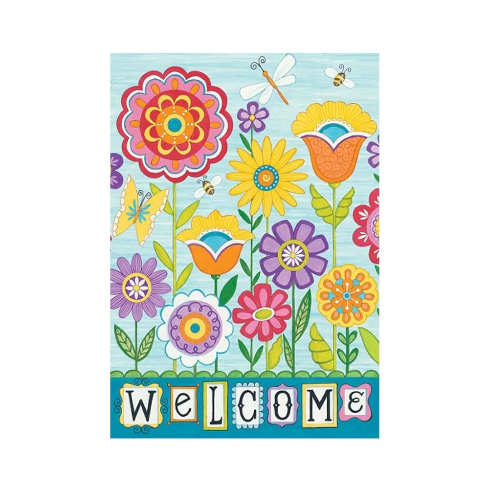 Приветствуем летний Садовый флаг разработанный с двухсторонними декоративными