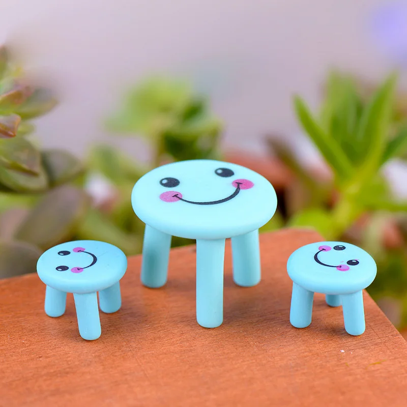 Табурет с улыбающимся цветком модель стола полимерные поделки миниатюрные