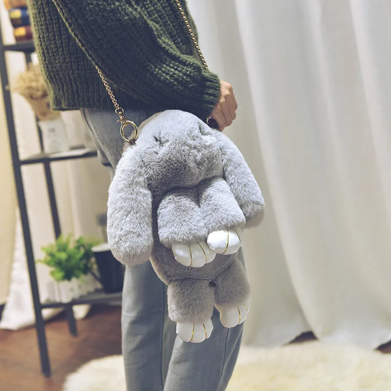 Женская сумка-мессенджер из кроличьего меха высокое качество новый бренд для