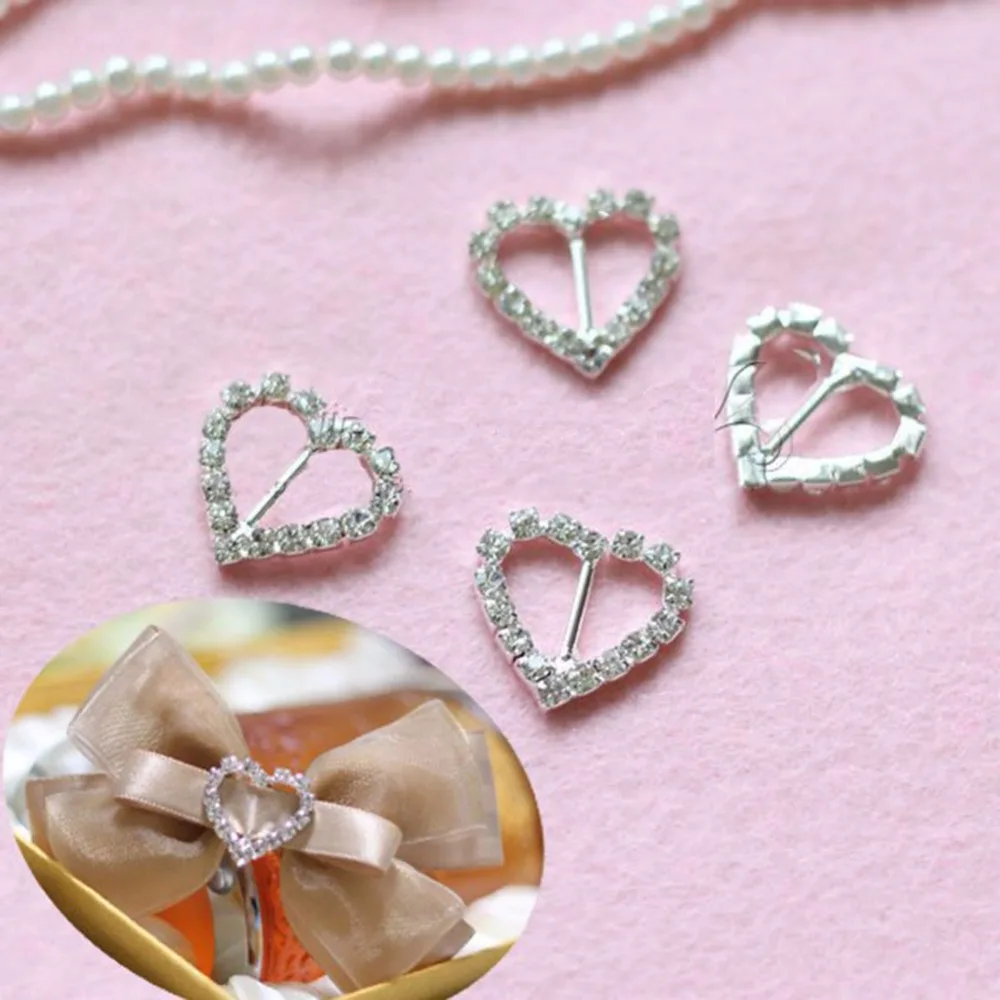 Горячая Распродажа 2016 ленточные слайдеры со стразами в форме сердца для одежды
