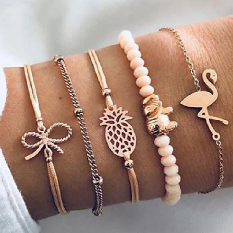 5 шт./компл. Регулируемый полые Ананасовый крючок &quotфламинго&quot узел ювелирный