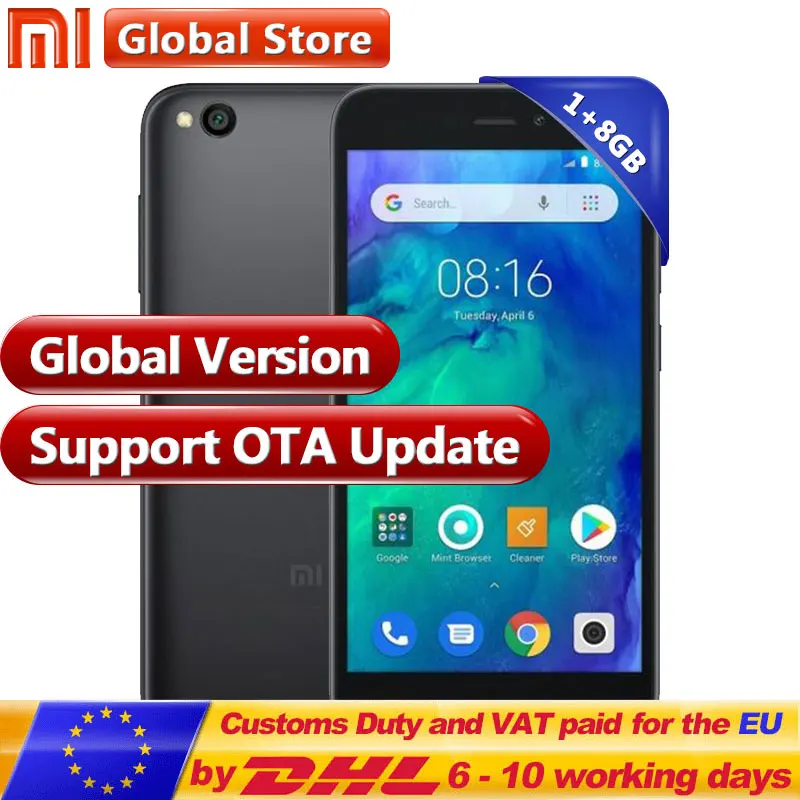 Смартфон Xiaomi Redmi Go с глобальной версией 1 ГБ 8 четырехъядерный процессор Snapdragon 425