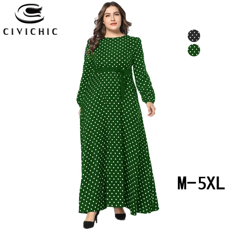 Платье женское длинное повседневное в горошек с поясом|Женские платья| |