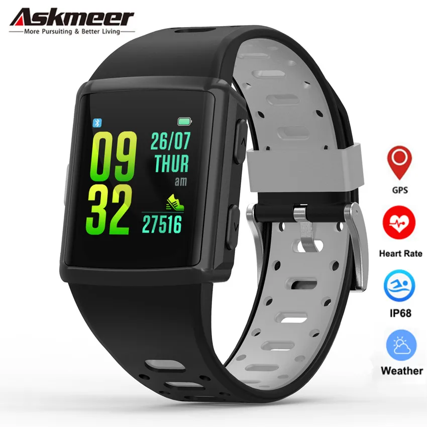 ASKMEER M3 gps Смарт-часы для мужчин IP68 Водонепроницаемый трекер сердечного ритма 1 3