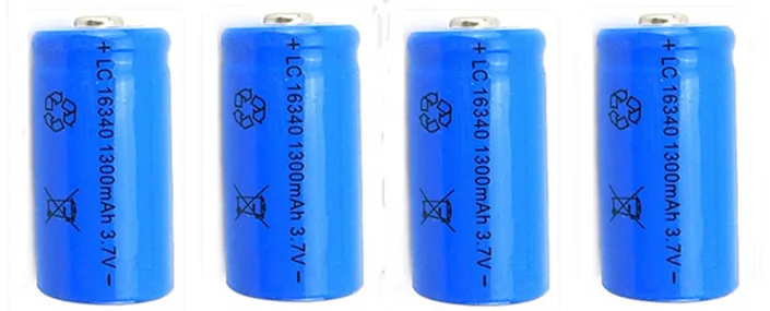 2 x перезаряжаемый CR123A 16340 1300mAh 3,7 V литий-ионный аккумулятор