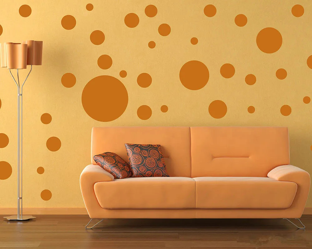 64 шт./лот многоразмерные круглые велосипедные наклейки в горошек|interior decor|dots wall