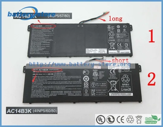 Новые оригинальные аккумуляторы для ноутбуков AC14B3K Swift 3 TravelMate P449 M 7407 1 5 Aspire 2 1|laptop