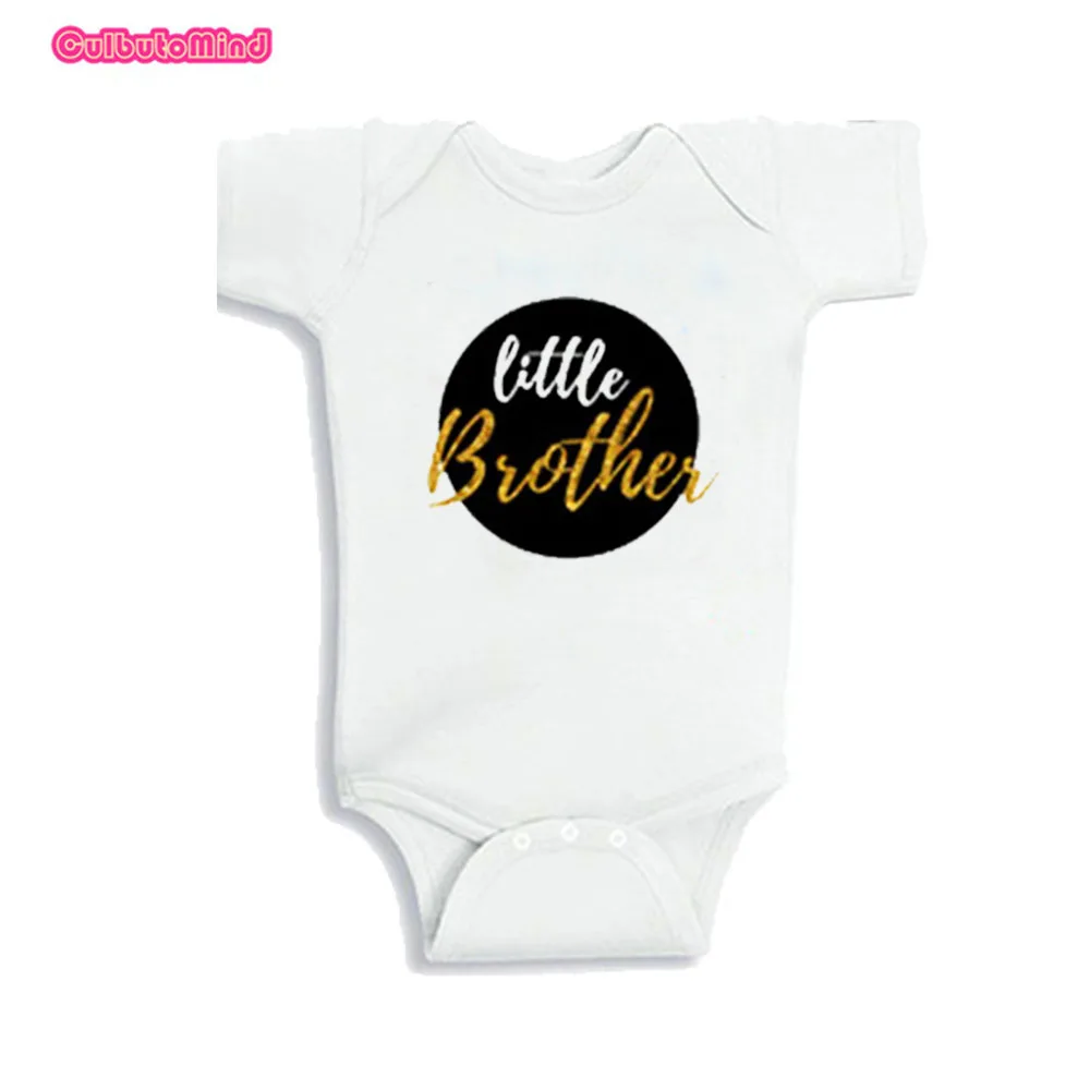 lilbrobodysuit Белая детская футболка для мальчиков и девочек короткий рукав лето две детские Футболки для малышей брат и сестра хлопок футболки детские короткие - Цвет: lilbrobodysuit