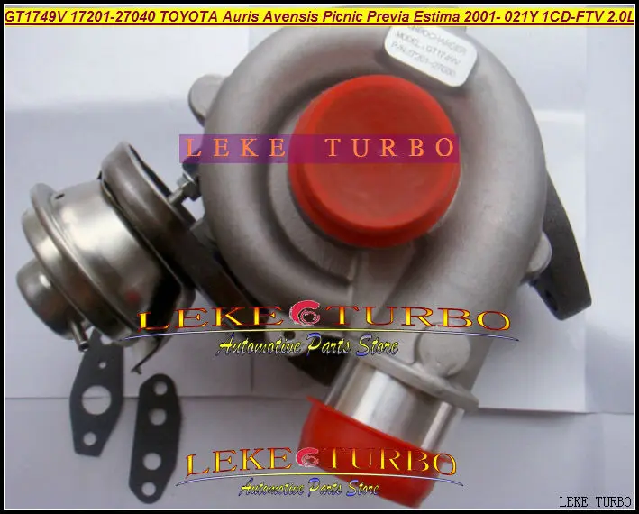 Бесплатная доставка Турбокомпрессор GT1749V 17201-27040 801891-0001 721164-0006 801891 для TOYOTA RAV4 D4D 01-