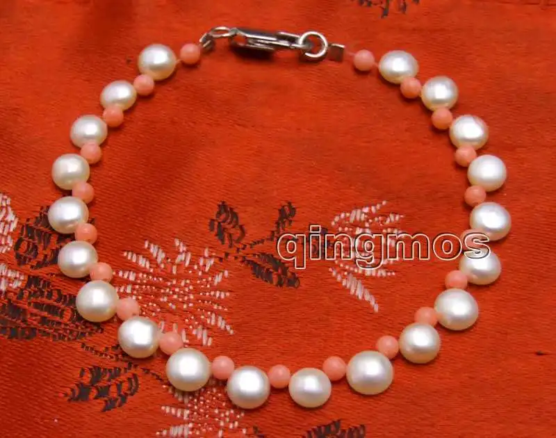 Маленький 5-6 мм розовый плоский круглый боковой Просверленный натуральный