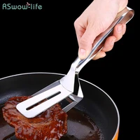 304stainless steel steak clamp fried steak grilled meat clamp bread food clamp pizza shovel hand grip cake kitchen utensils ciq