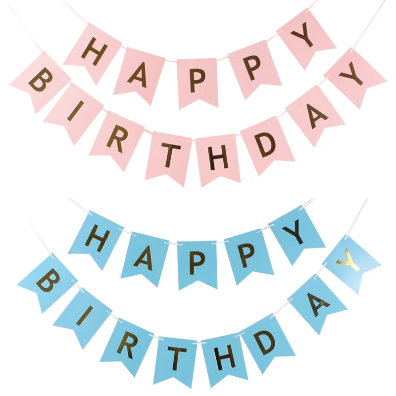 Бумажные баннеры гирлянды с флажками баннер на день рождения для мальчиков и