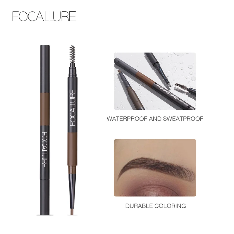 Focallure 3 в 1 авторучка для бровей долговечный водостойкий черный коричневый