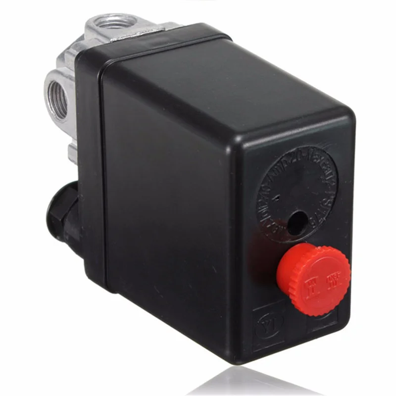 90-120PSI Тяжелый воздушный компрессор контроль давления переключатель клапан 12 бар 20A AC 220V 4 порта 12,5x8x5 см Новое поступление