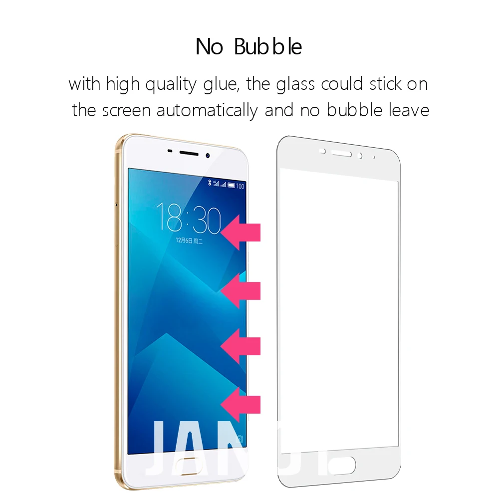 Для Meizu meilan M5 note 5 Screen Protector Закаленное Стекло полный охват корпус дружественных