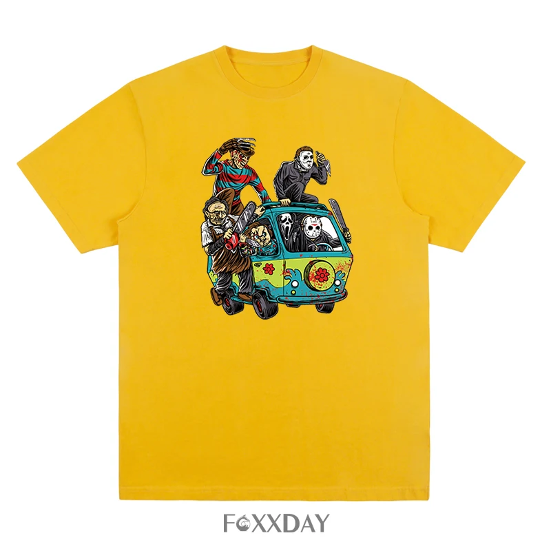 Новинка 2018 Мужская футболка с принтом из фильма ужасов машина резни одежда