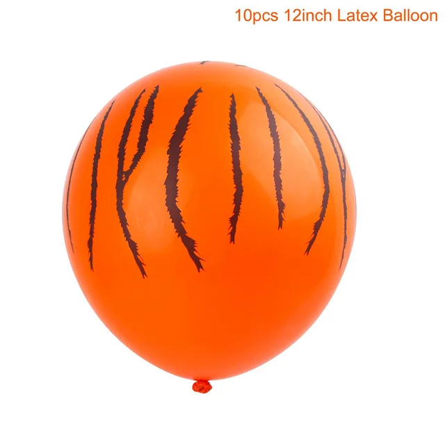 Tiger Latex balloon FENGRISE одноразовая посуда джунгли вечерние день рождения Декор дети джунгли для вечеринки в стиле сафари животные тема, детский душ принадлежности - Цвет: Tiger Latex balloon