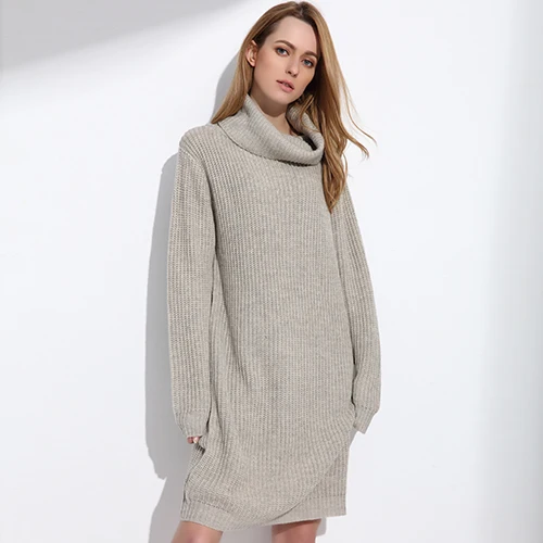 Beige Tataria, Женская водолазка с длинным рукавом, Зимний вязаный длинный свитер, Женский пуловер, женские свитера, женские свитера, Manche Longue - Цвет: Beige
