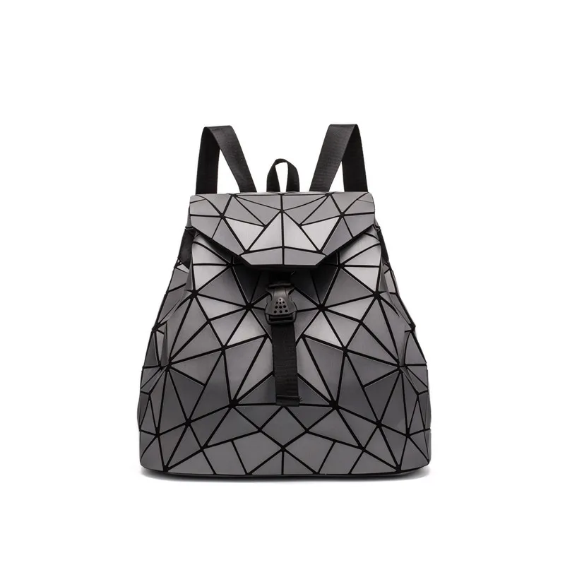dark gray Женский рюкзак, модные голографические Бао рюкзаки, Женская Студенческая Геометрическая Сумка, женские дорожные сумки, рюкзак для покупок - Цвет: dark gray
