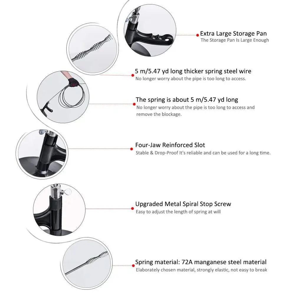 Home Pipe Hand-Operated Drain Auger Multiple Specification Manual Operation Toilet Sewer Snake Clog Remover | Дом и сад