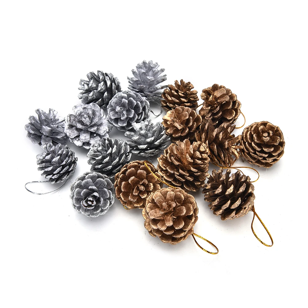 

9 шт. Рождественская елка сосновые шишки Pinecone висячий шар Новогоднее праздничное украшение для рождественской вечеринки для праздников 2 цв...