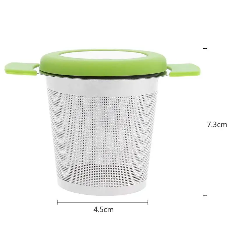

Reusable Stainless Steel Tea Infuser Basket Fine Mesh Tea Strainer With 2 Handles Lid Tea and Coffee Filters for Loose Tea Leaf