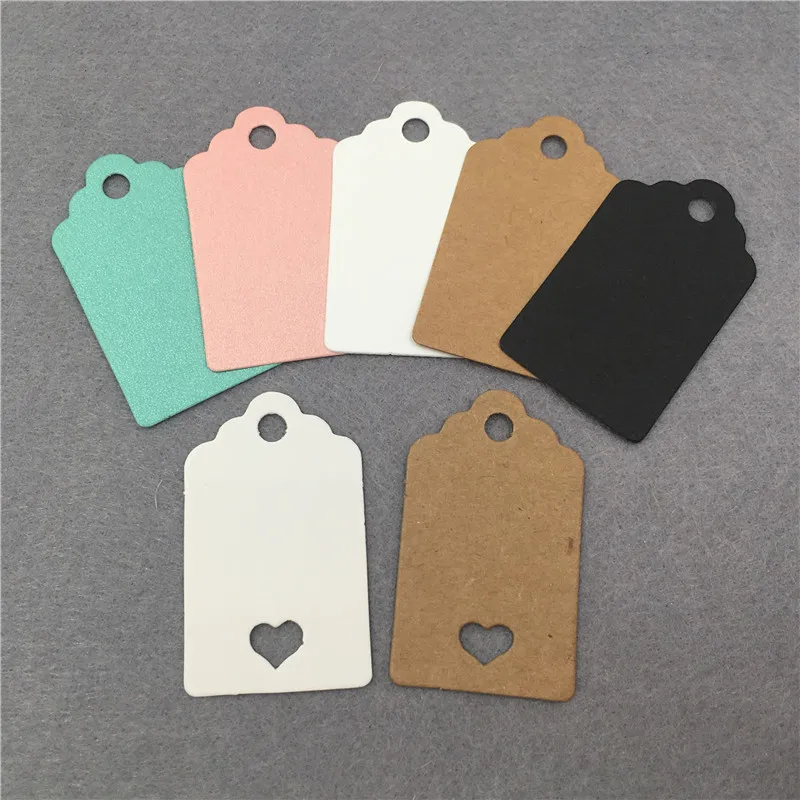 

200Pcs/Lot DIY Multi Colors 5x3cm Kraft Paper Card Tag For Birthday Party Cake Clothes Cardboard Recycle Gift Price Label Tag