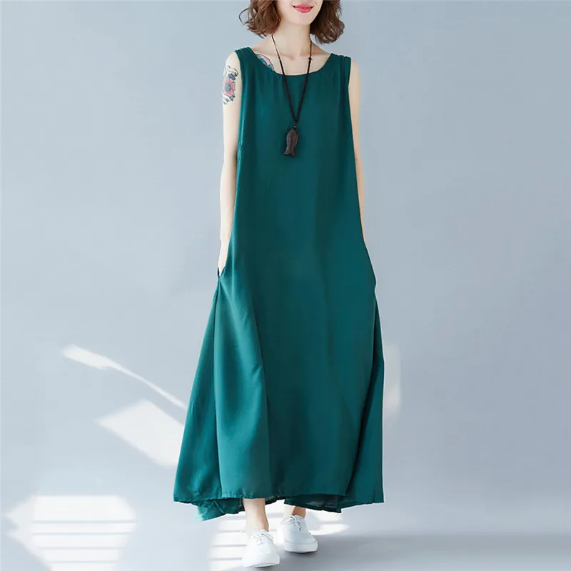 Большой Размеры платье без рукавов 2019 Летняя мода новый тонкий жилет для