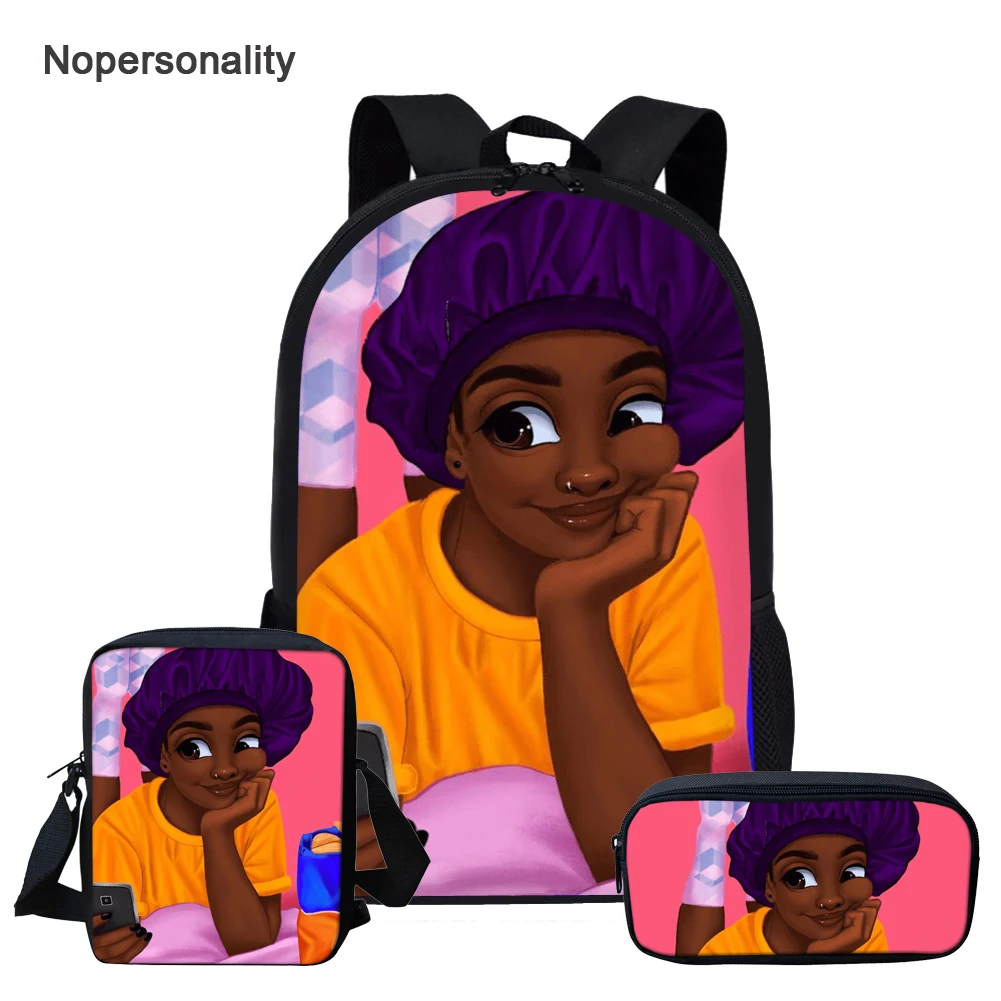 Рюкзак Nopersonality для девочек в стиле афро черная королевская африканская сумка