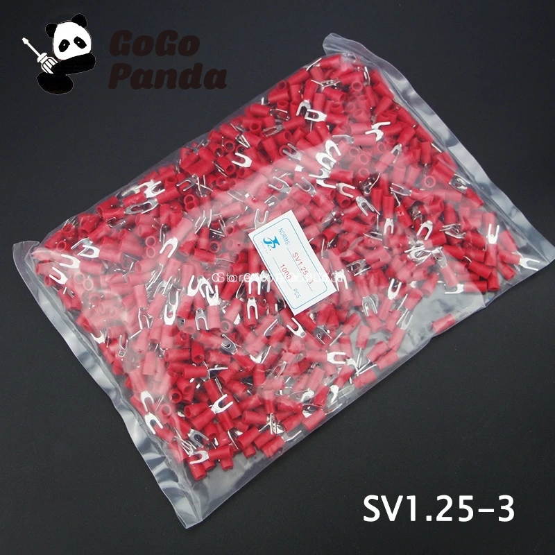 1000 шт. SV1.25 (3 4 5 6) изолированные Проводные клеммы электрические наконечники