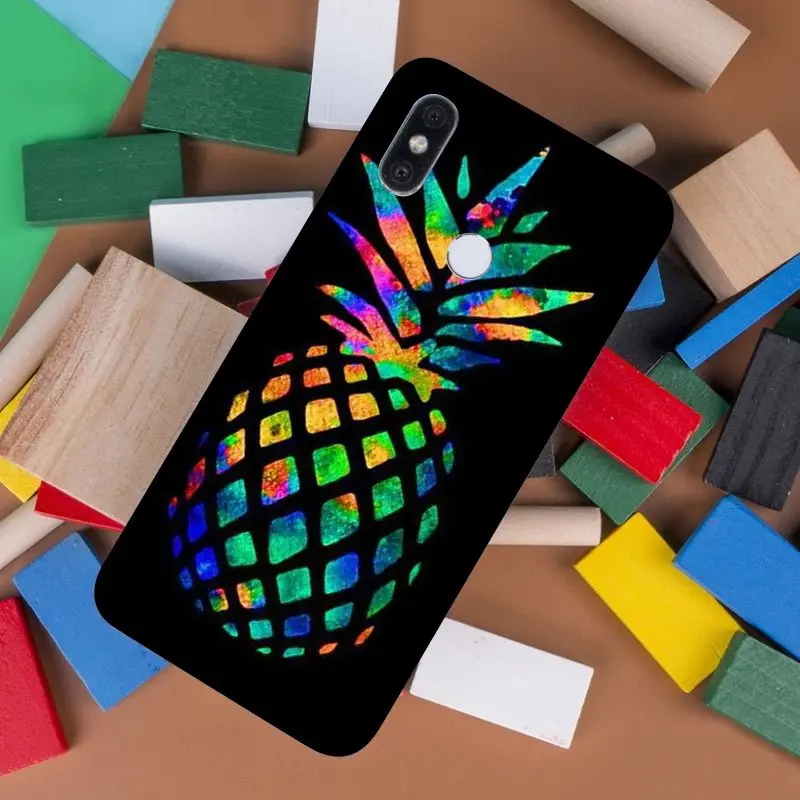 Фруктовый ананас банан арбуз черный мягкий чехол для телефона Xiaomi MI8 6 Note2 Note3 Redmi