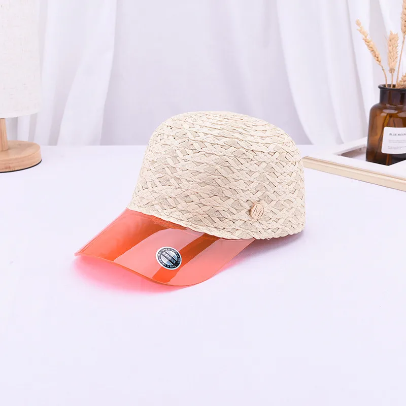 Женская летняя кепка ручной работы из рафии прозрачная пвх соломенная Кепка
