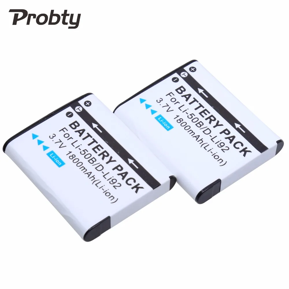 

Probty 2pcs LI-50B LI 50B Digital Battery Pack For Olympus Pentax D-LI92 SZ14 SZ16 SZ30 u1010 TG-610 TG-810 TG-820 TG-830