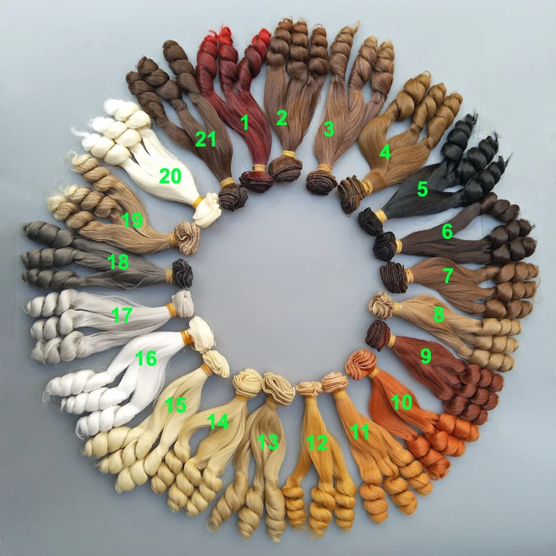 

15 cm high temperature heat resistant doll curly hair for handmade diy doll wigs