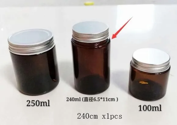 240ml 1pcs Стеклянные бутылки горшок для изготовления свечей Diy с большим горлышком коричневая чашка для свечей 250 мл пустые бутылки ручная бутылка для отбора проб - Цвет: 240ml 1pcs